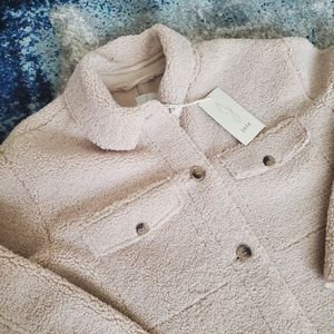 NWT Joie Sherpa Teddy Cream Button Up Jacket sz L